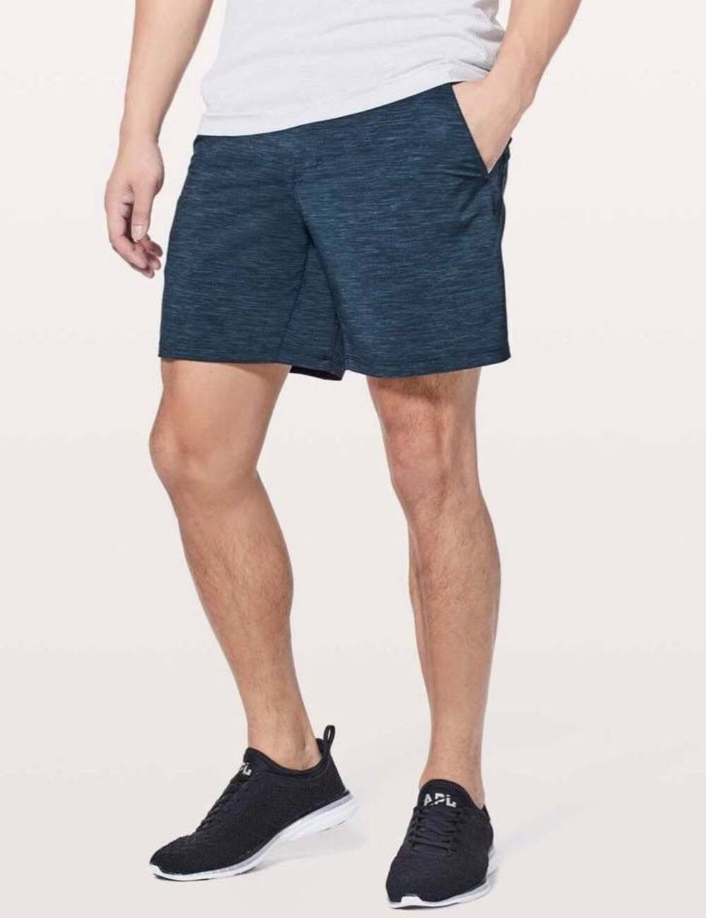 Lululemon Pace Breaker Short 7" Heather Allover Iron Blue True Navy Size S